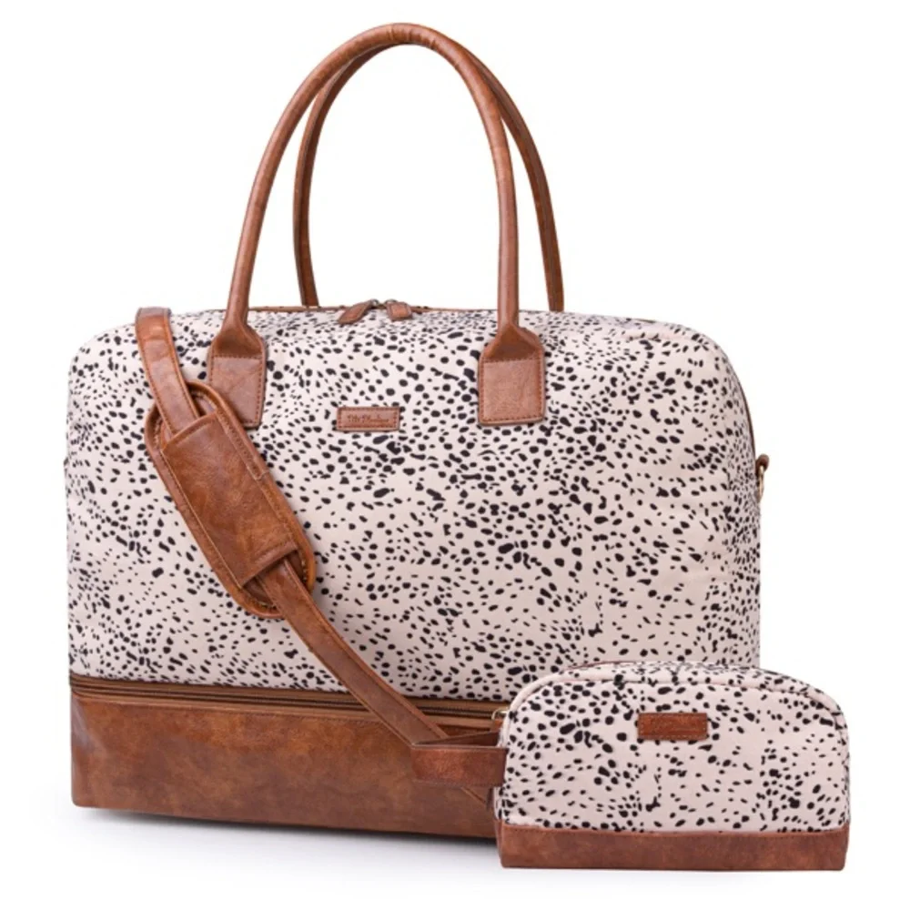 Canvas parade bag Stylish Brown and Black Speckled Handbag Set